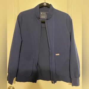 XS FIGS Sebina Scrub Jacket: Navy